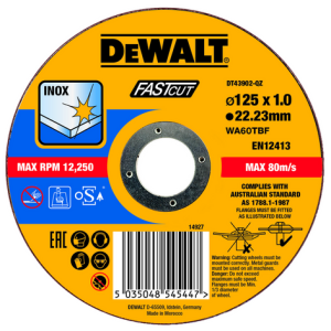 Tarcza do cięcia stali nierdzewnej 125×1,0x22,23 mm Dewalt DT43902-QZ