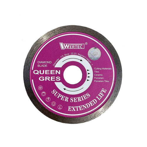 Tarcza do gresu szkliwionego Wertec Queen Gres QG115 115×1.6×22.23 Tarcza do gresu szkliwionego Wertec Queen Gres QG115 115×1.6×22.23