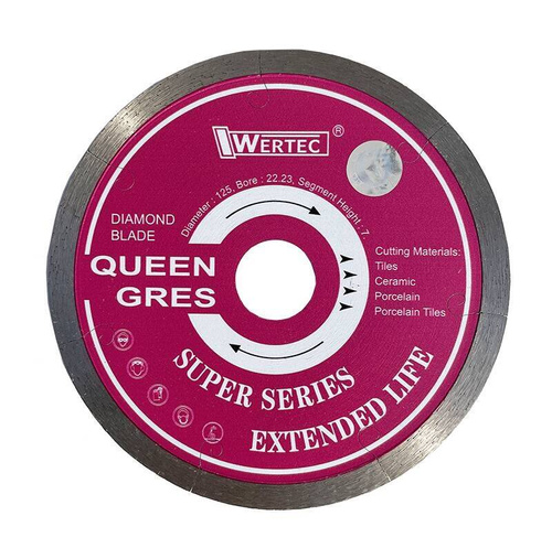 Tarcza do gresu szkliwionego Wertec Queen Gres QG125 125×1.6×22.23 Tarcza do gresu szkliwionego Wertec Queen Gres QG125 125×1.6×22.23