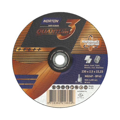 Tarcza do metalu Norton Quantum 3 230 x 2,5 x 22,23 mm 66252846174 Tarcza do metalu Norton Quantum 3 230 x 2,5 x 22,23 mm 66252846174