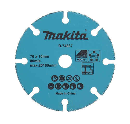 Tarcza tnąca z węglika spiekanego 76 x 10 mm Makita D-74837 Tarcza tnąca z węglika spiekanego 76 x 10 mm Makita D-74837