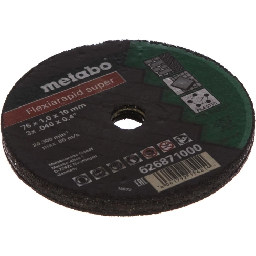 Zestaw 5 szt. tarcz tnących 76×1.0x10.0 mm Metabo Flexiarapid Super 626871000 Zestaw 5 szt. tarcz tnących 76×1.0x10.0 mm Metabo Flexiarapid Super 626871000