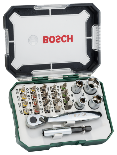 Zestaw bitów i nasadek z grzechotką 26 szt. Bosch 2607017563 Zestaw bitów i nasadek z grzechotką 26 szt. Bosch 2607017563